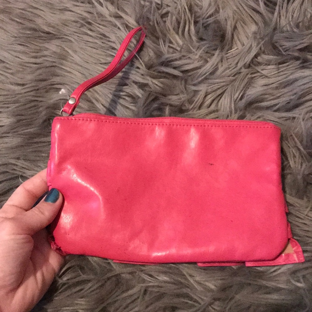 Hot Pink Ruffle Wristlet - Picture 3 of 3